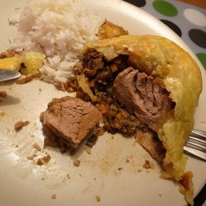Filet Wellington serviert Filet Wellington serviert